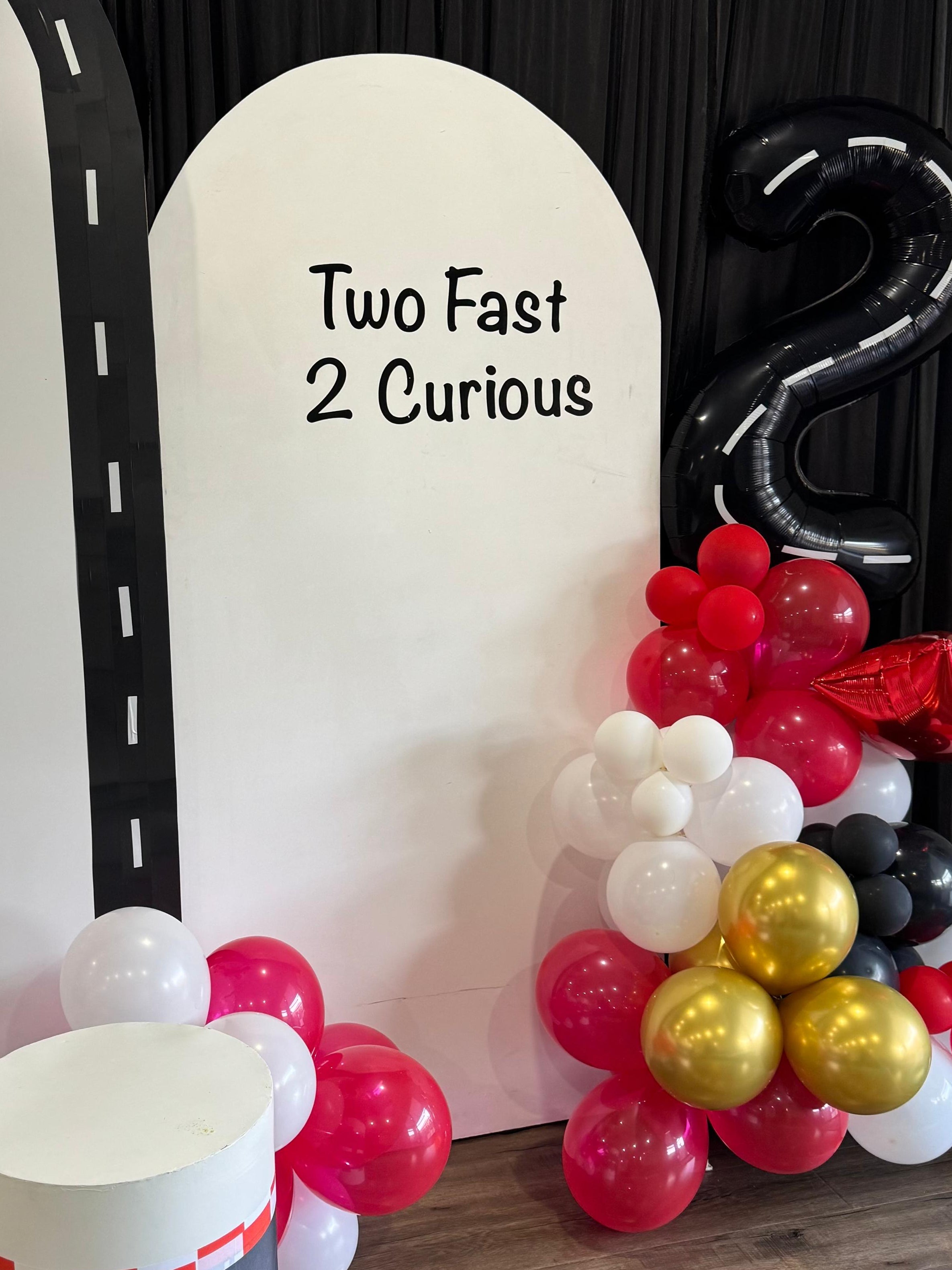 White plain arch backdrop $50